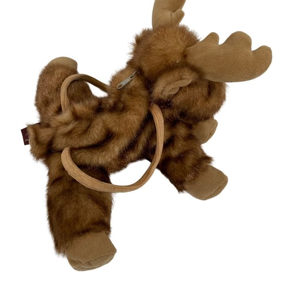 Bearington Moose Tracks Fur Purse Realistic Handbag Plush Toy Teddy Animal - Picture 3 of 12